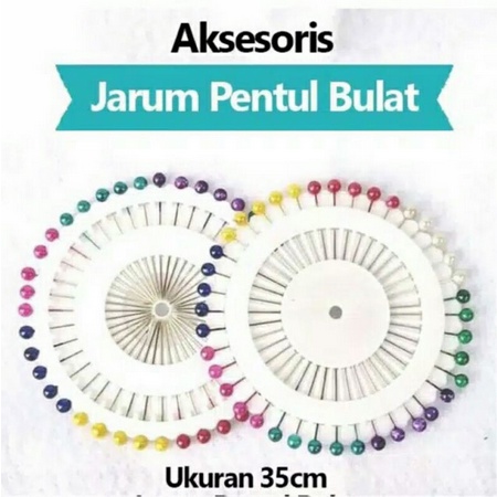 ( Ecer - rol 40 Pc ) JARUM PENTUL BULAT WARNA WARNI - NEDDLE JILBAB HIJAB MURAH