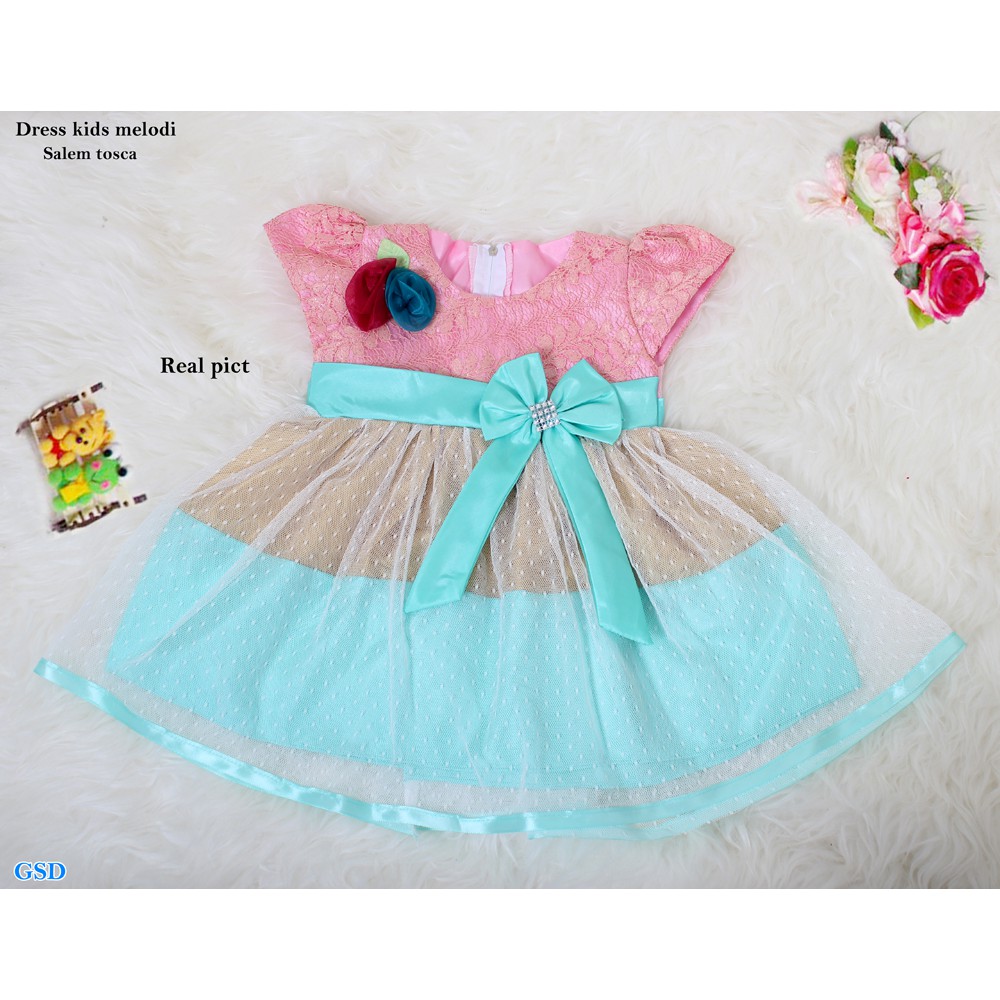 Dress kids melodi/dress anak brukat/dress anak perempuan/dress girl/dress anak cewek/dress cantik