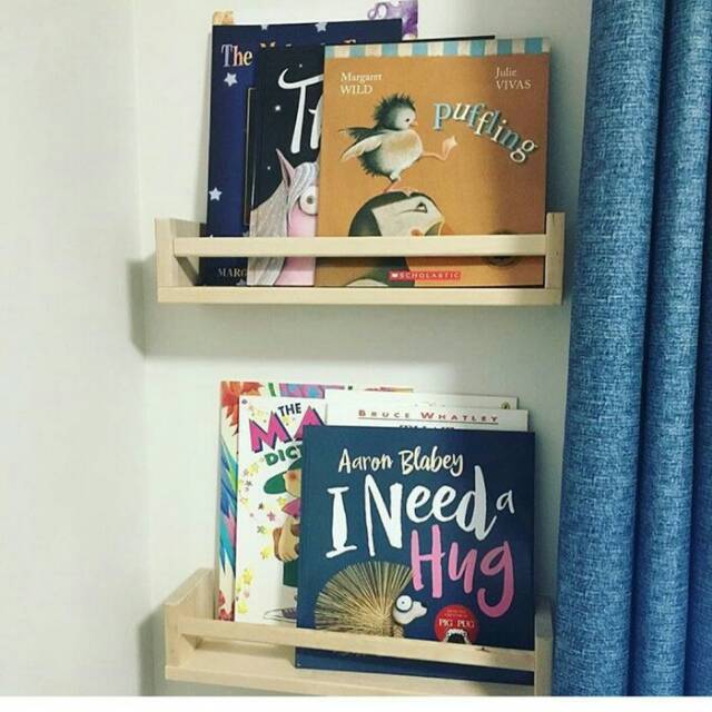  Rak  Buku  Gantung  Kayu Ambalan Minimalis Serbaguna Shopee  