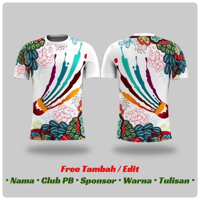 Jersey Baju Kaos Bulutangkis Badminton Custom | Unisex Jumbo Dryfit | FANCY SHUTTLECOCK