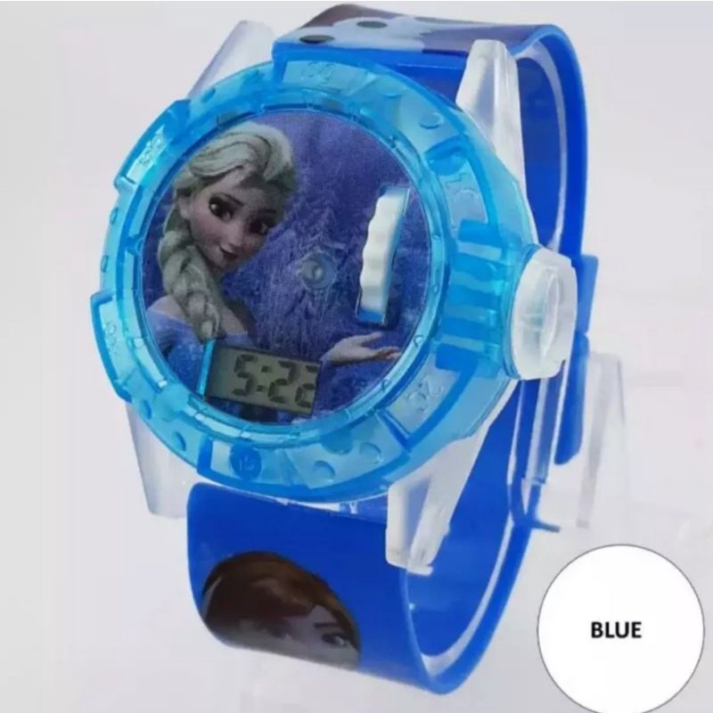 Frozen Jam Tangan Anak Perempuan Laser dan Melodi  Jam Tangan Fashion Anak-anak