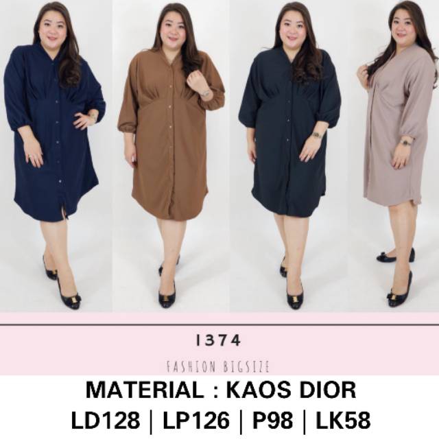ANNIVERSARY SAHABAT TEMAN CEWEK TERBAIK JUMBO/ JUMBO 1374 BRIELLE DRESS BIGSIZE MATERIAL KAOS DIOR