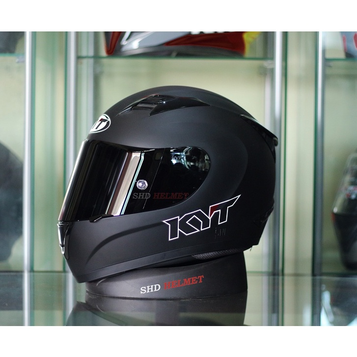 Jual Helm Full Face KYT R10 Solid Black Matt Doff Dark Flat Visor Sunmori Ganteng Indonesia