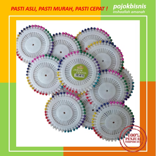 1 LEMPENG JARUM PENTUL HIJAB BULAT ISI 40 PCS