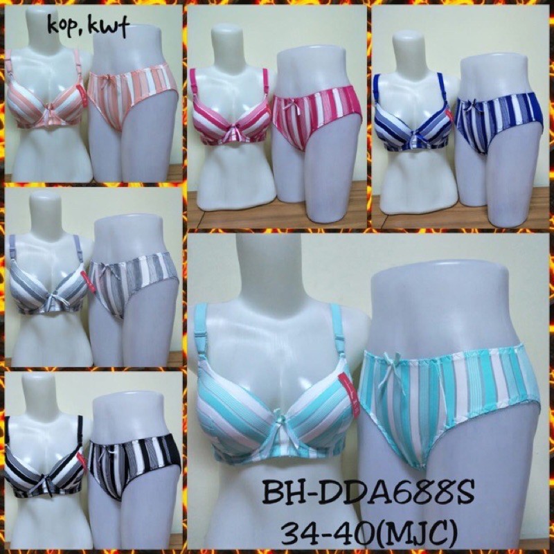 LYDYLY 1 Set Bh dan Celana dalam wanita Bh Renda Kawat Cup A Kait 2 Lydyly Art DD 2326S