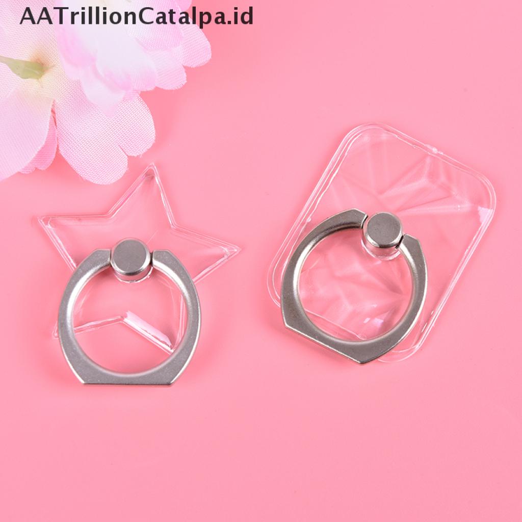 (AATrillionCatalpa) Ring Stand Holder Hp Universal Transparan Bisa Berputar 360 °