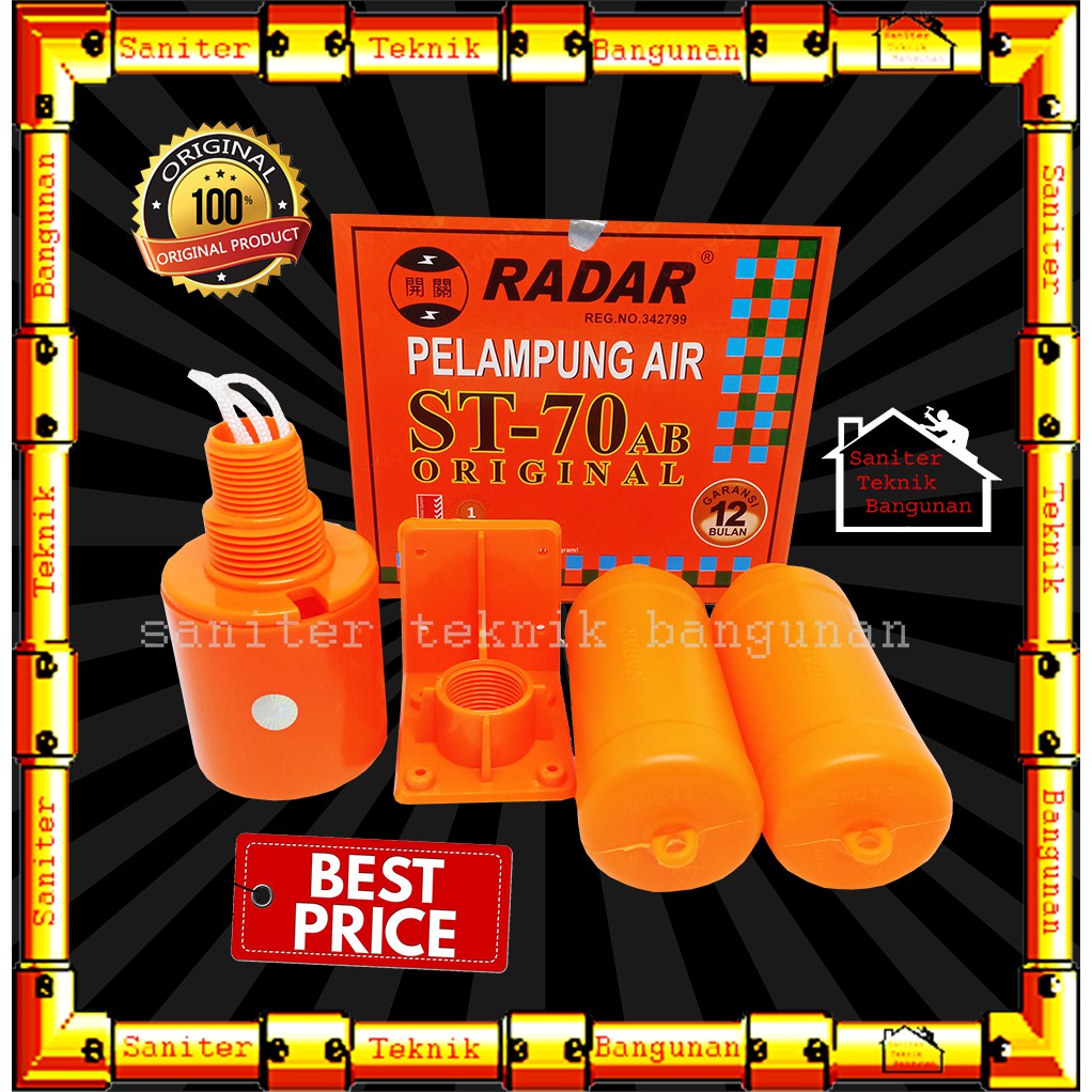 Pelampung Air Toren Otomatis RADAR  Orange ST-70AB