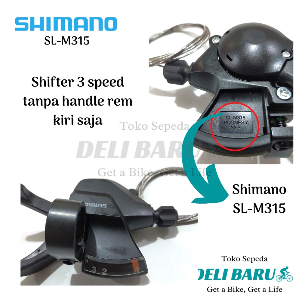 Shimano shifter 3 speed SL-M315 kiri saja tanpa handle sepeda MTB federal