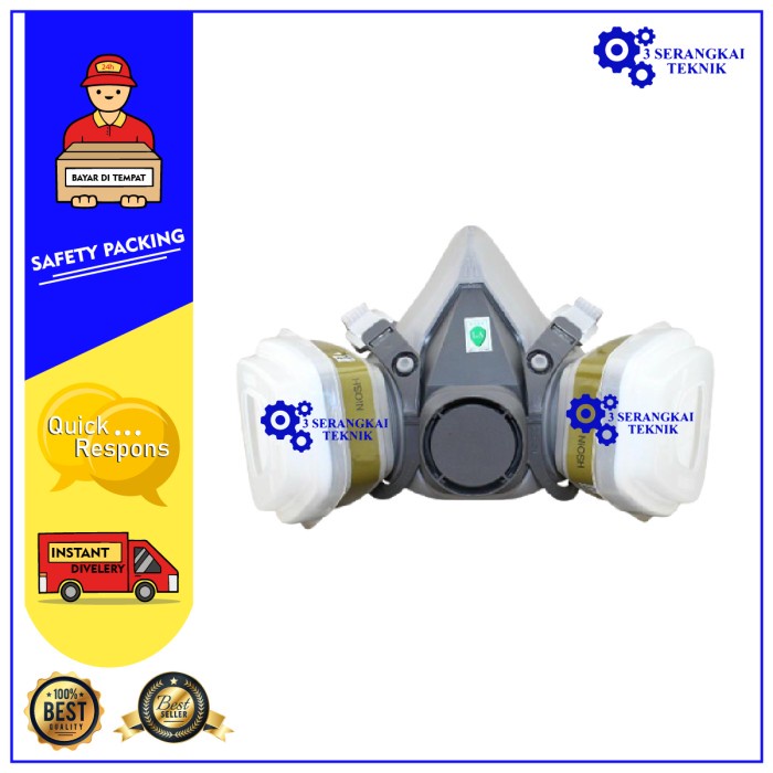 ELESESAFE Masker Gas Respirator - 6200 (OEM) Gray