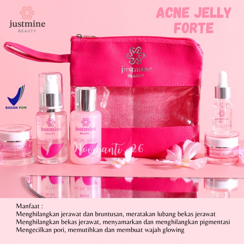 JUSTMINE BEAUTY SKINCARE PAKET NIGHT GLOW JELLY ACNE REMOVE SPOT ACNE MORE ORIGINAL-4