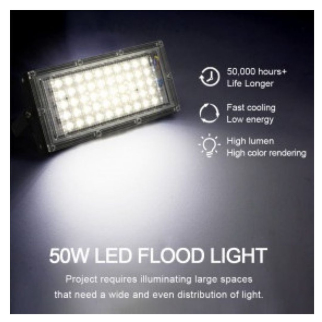 Lampu Sorot Kotak LED Waterproof 4500 Lumens 50 W Terang A8 111107