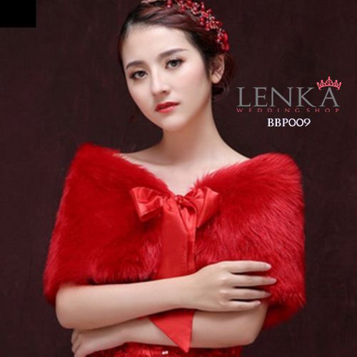 [PRODUK FAVORIT] AKSESORIS PESTA WEDDING BOLERO BULU BLUDRU MERAH BBP009