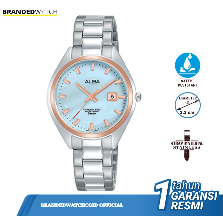 Jam Tangan Alba AH7Q10X1 Wanita Original Alba AH7Q10 Diameter 3,2 cm