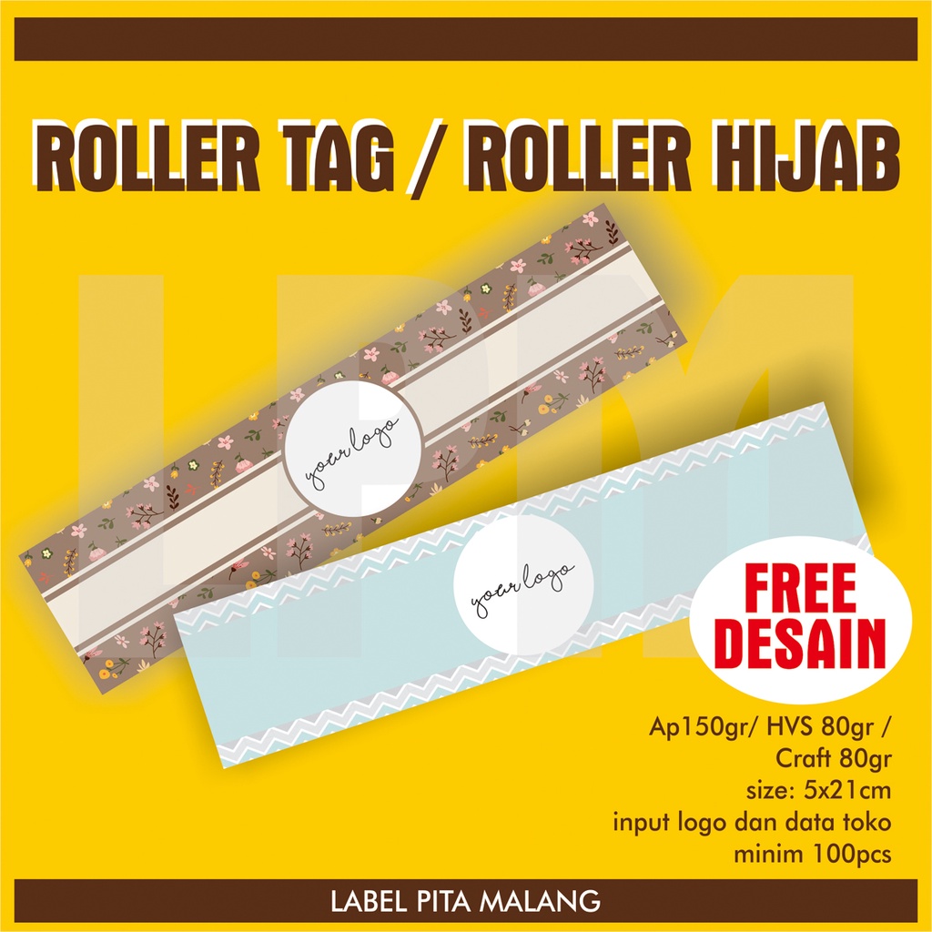 

[Min 100pcs] Roller Hijab, roller tag - artpaper / craft / HVS