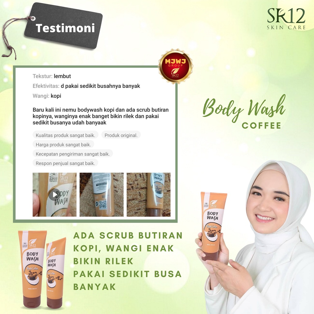 Body Wash Black Coffee SR12 Sabun Mandi Sabun Cair Herbal Sabun Kopi Perontok Daki