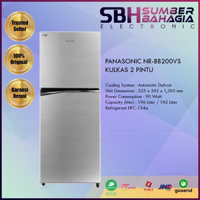PANASONIC NR-BB200VS KULKAS 2 PINTU (NEW) ( KHUSUS BANDUNG)