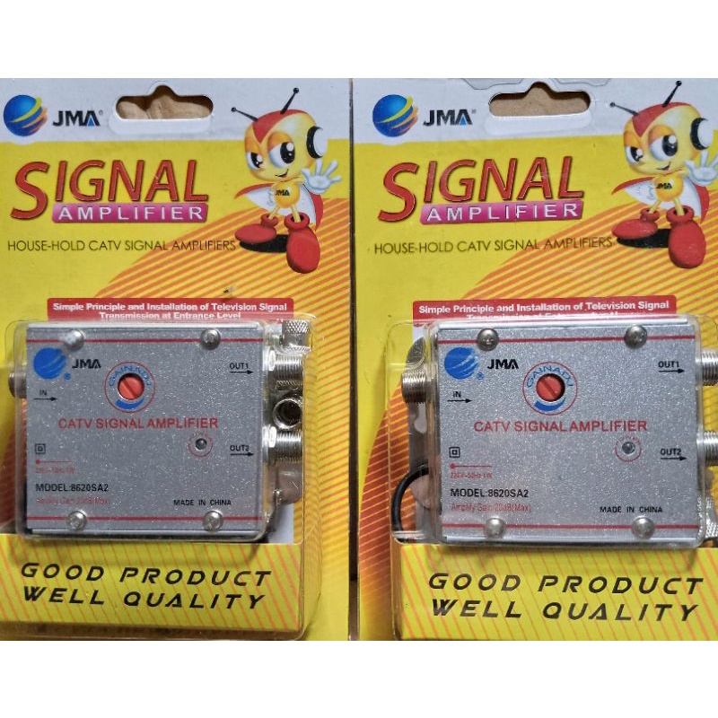 visero catv JMA CATV signal amplifier 2 way 40db 1 antena untuk 2 tv