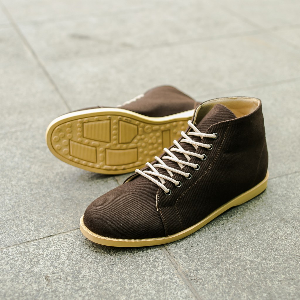 ELVRA Footwear - Sepatu Pria Sepatu Sneakers Sepatu Kasual Casual Sepatu Kanvas Canvasl - Morven Brown Cream