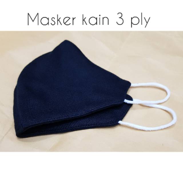 Masker kain 3 ply  earloop 3 ply / MASKER KAIN / masker kain hitam earloop 3 lapis ( dewasa )