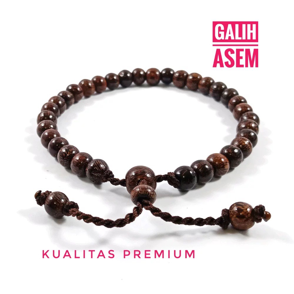 GELANG TASBIH ORIGINAL KAYU GALIH ASEM PREMIUM DIM 6MM MODEL TALI SHAMBALA AKSESORIES PERHIASAN GELANG KAYU ASLI BRACELET GELANG TANGAN