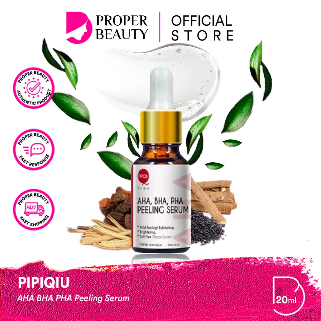 PIPIQIU AHA BHA PHA Peeling Serum Indonesia / Niacinamide Plus Vit C Brightening Hyaluronic Gold