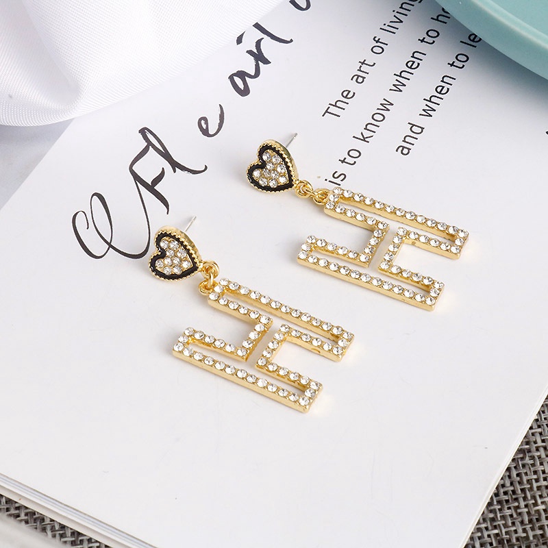 Anting Tusuk Gantung Bahan Sterling Silver 925 Desain Huruf H Gaya Korea / Trendy Untuk Wanita