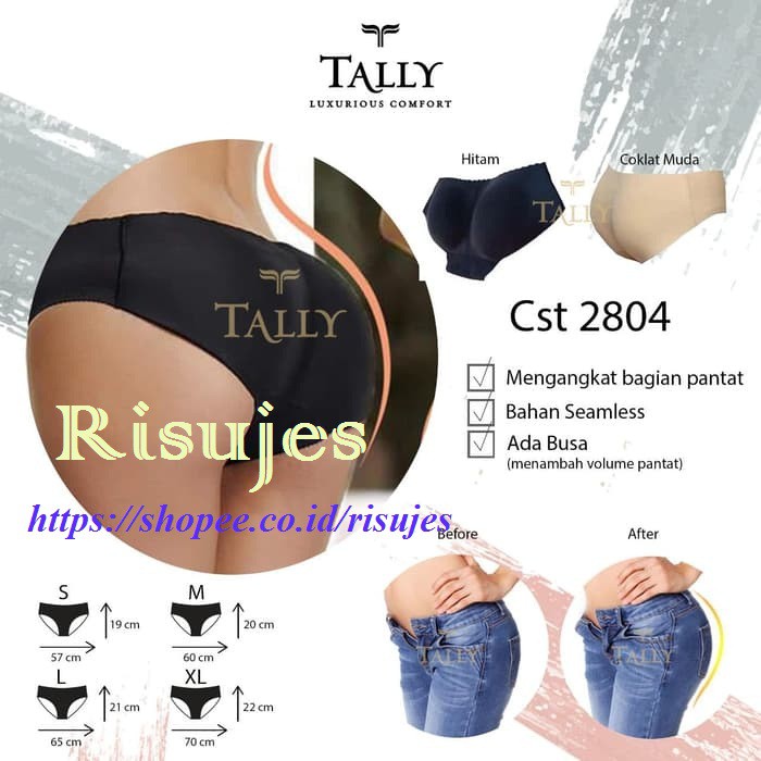 Celana Dalam Busa Pembesar Bokong Segi 3 &amp; Segi 4 / CD Booty Sponge Pant Tally 4803, 2804 &amp; BA016