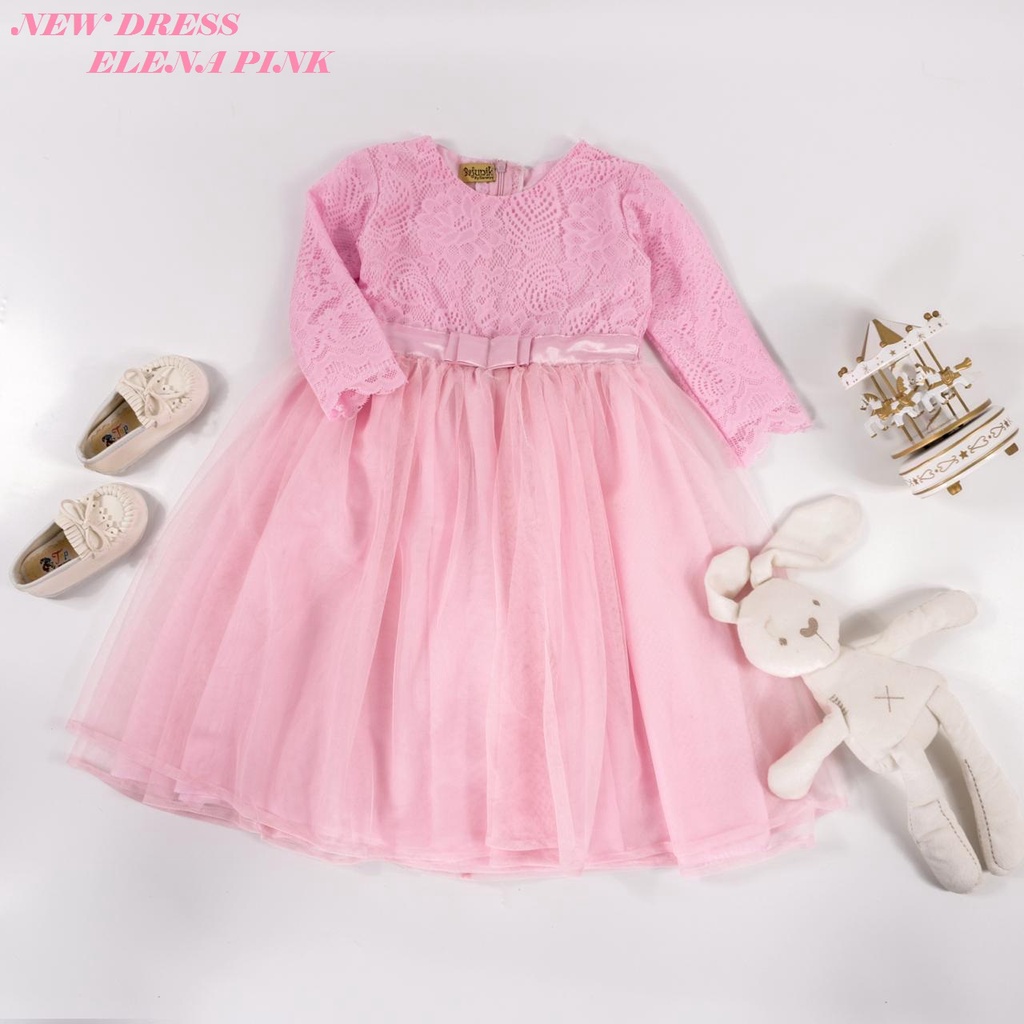 Dress Ellena With Tulle Anak Unik/Gaun Pesta/Dress Anak