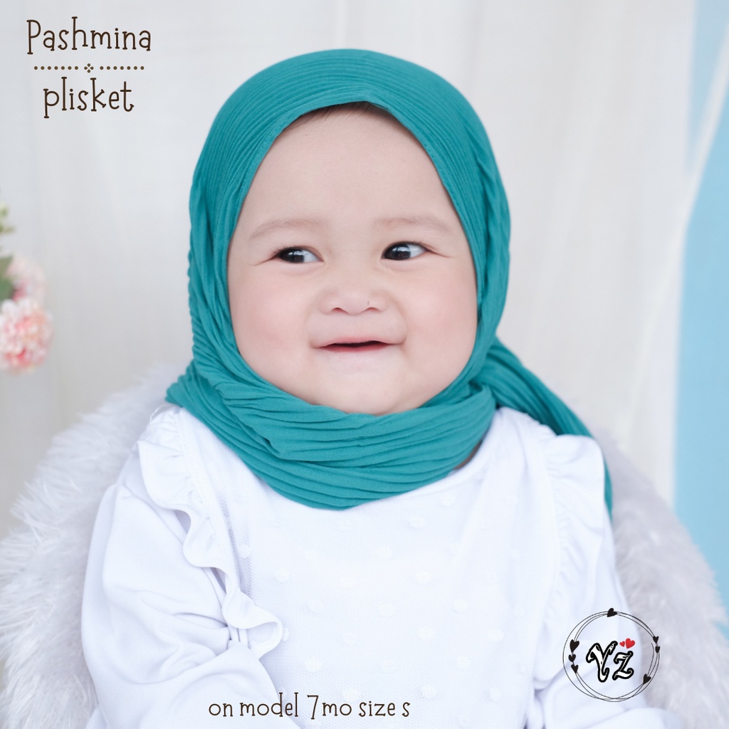 pashmina PLISKET INSTAN anak size S 0-3tahun