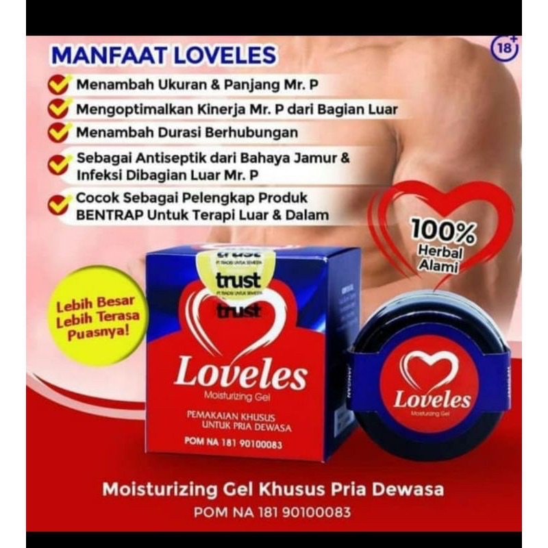 Loveles - Loveless Moisturazing gel obat pria oles cream pembesar herbal alami VITALAME Stamina kuat