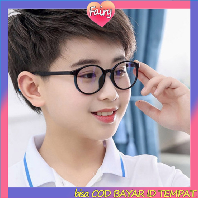 Kacamata Hitam Anak UV400 Kacamata Hitam Unisex Frame Anti Radiasi Anti Biru Fashion Komputer  Flexible Frame F