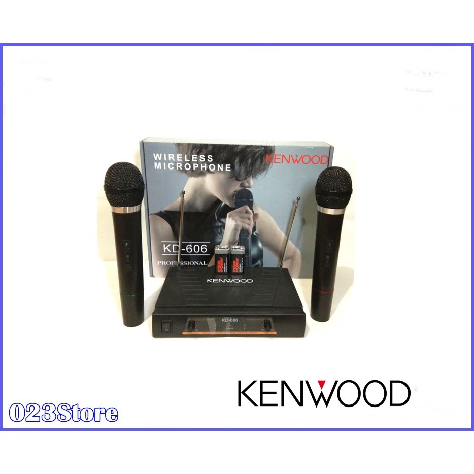 Mic Wireless Double Kenwood KD 606 Microphone / Mik Tanpa Kabel