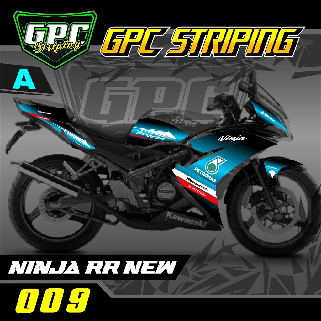Sticker Striping Ninja RR New 009-Stiker Variasi List Motor Ninja RR New Motif Petronas GPC