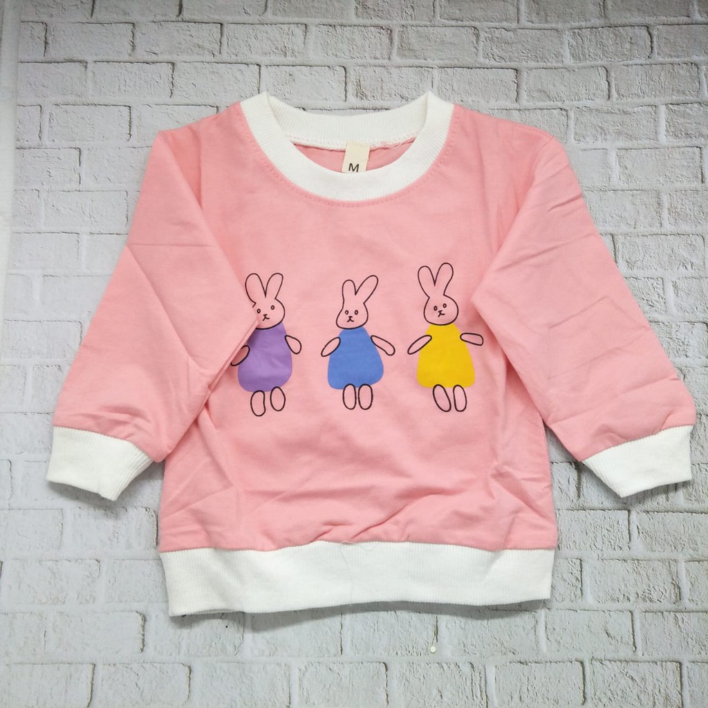 Sweater / Baju anak perempuan lucu murah usia 1-4 thn 100% import kualitas premium gambar 3 RABBIT SWTR01