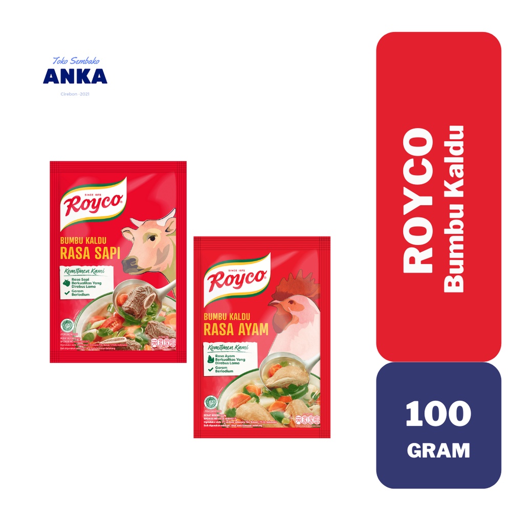 

Royco Bumbu Penyedap Makanan Rasa Kaldu AYAM SAPI 1Pcs x 100 Gram