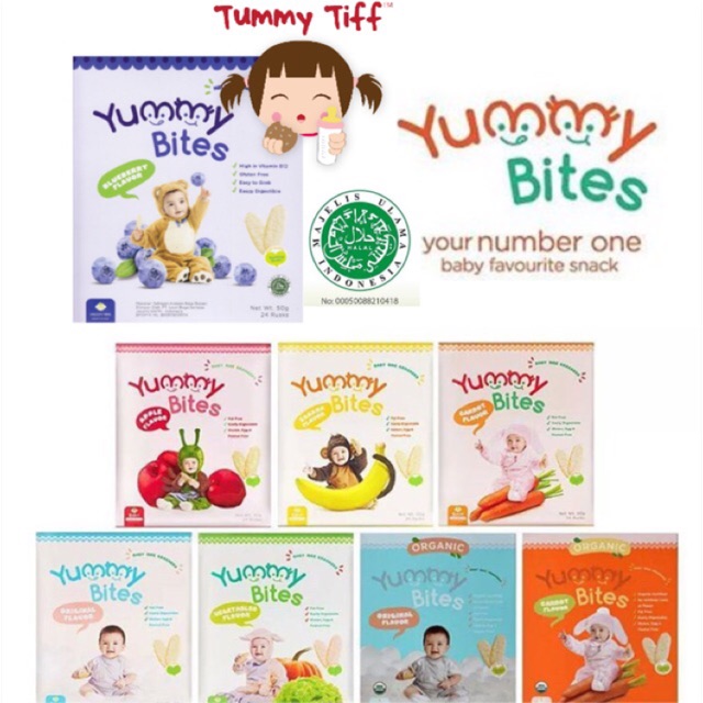 Yummy Bites Baby Rice Cracker / beberoll / Yummy bites cereal / mie baby / mpasi anak