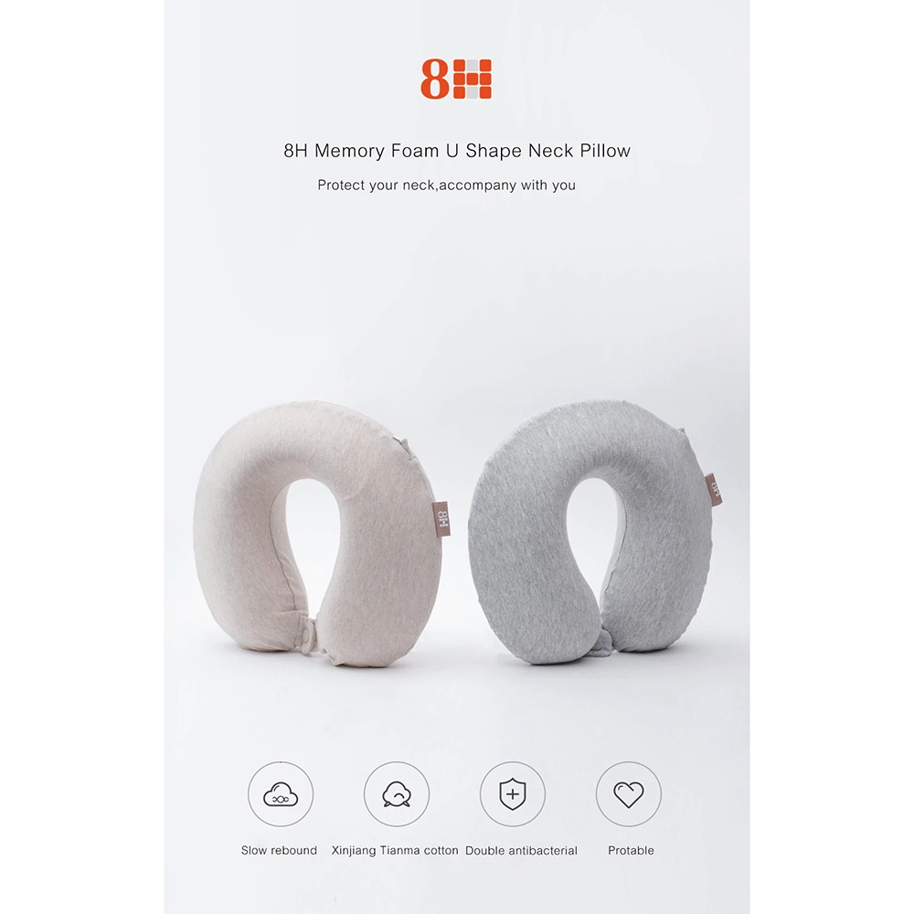 Mijia 8H Bantal Leher U Shape Memory Foam Neck Pillow