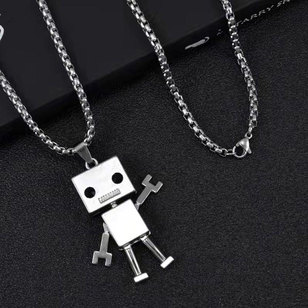 Mxbeauty Kalung Robot Kreatif Retro Punk Anti Karat Unisex Hip Hop Logam Liontin Choker