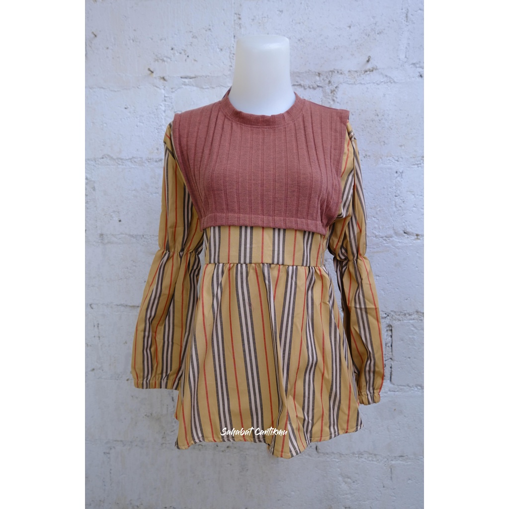 Atasan Rajut Mixed Wolfis Garis garis Baby Dol by W & S  Sherleen