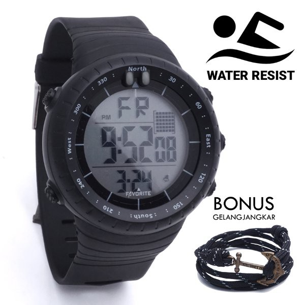 Jam Tangan Pria Digital 311 Original Anti Air Water Resist Renang Bonus Gelang Jangkar