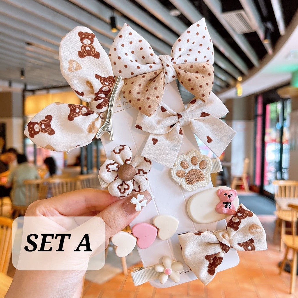 BEAR CLIP SET JEPIT RAMBUT ANAK KOREA IMPOR AKSESORIS JEPITAN PERNAK PERNIK LUCU