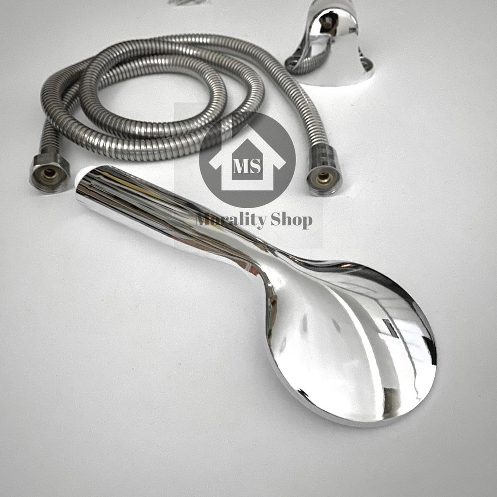 Handshower Slim Set Murah HS05 Chrome - Handshower Semprotan Mandi Set Murmer Slim Bulat Crome Q30