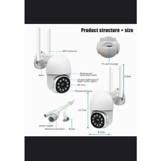 New V380 HD 8MP FULL HD Outdoor Wifi Cctv Ip Camera Waterpoof