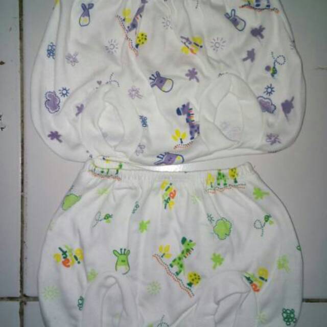 6 pcs Celana Pop Bayi / Celana Kaca Mata Bayi Putih Motif