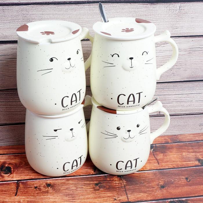 MUG KERAMIK  GELAS  AIR MINUM CAT  LUCU Shopee Indonesia