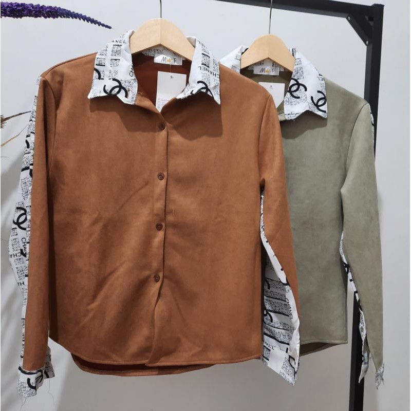kemeja suede