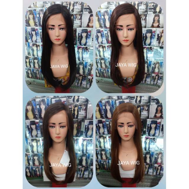 Lace Wig Lurus Panjang 55CM Rambut Palsu Wanita Lurus Panjang