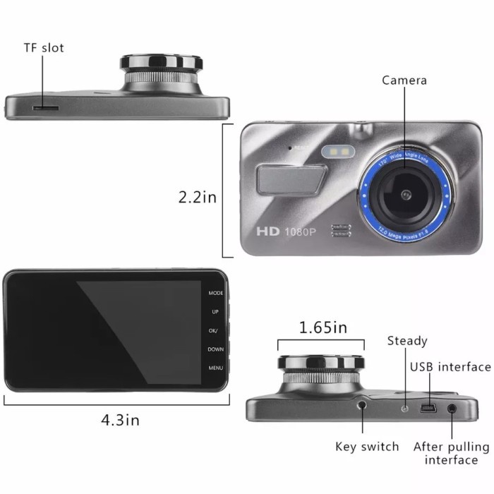 NA - KAMERA MOBIL LCD 4in TOUCHSCREEN 2 KAMERA NIGHT VISION V3S