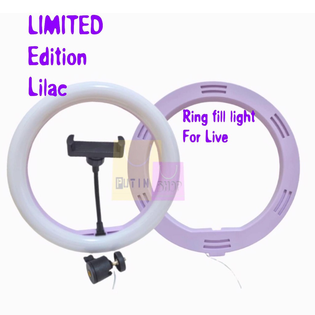 limited lilac Ring fill Light + Tripod Stand + Phone Holder / ring selfie tiktok video live makeup