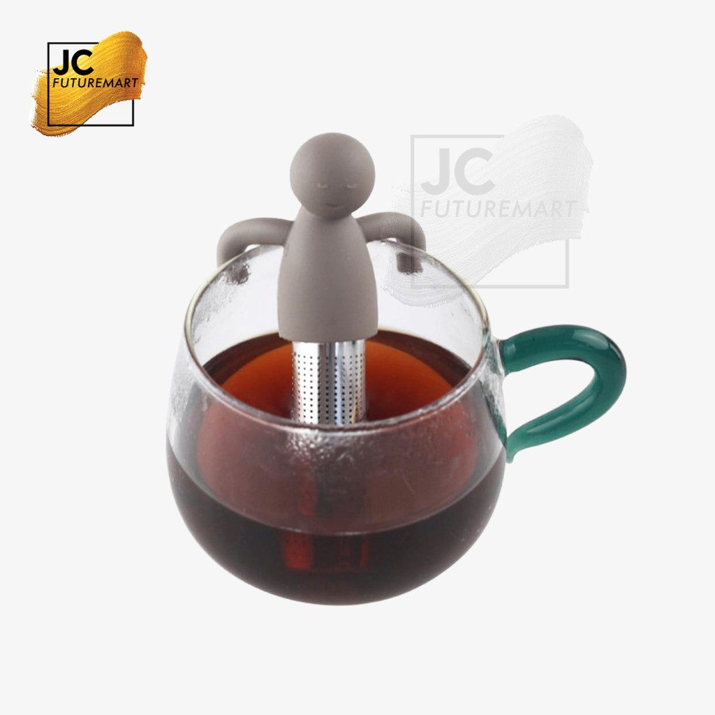 MR TEA INFUSER STANILESS STEEL | SARINGAN TEH SILICON GRIP STRAINER